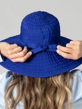 San Diego Hat Company Women's Quilted Wide-Brim Hat - Blue